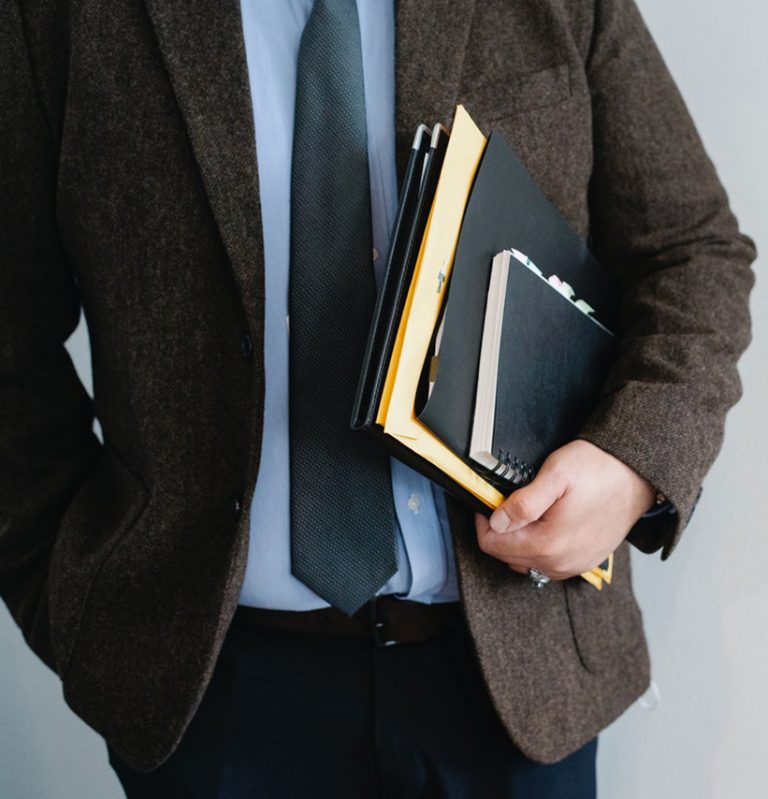 Lawyer holding a documents