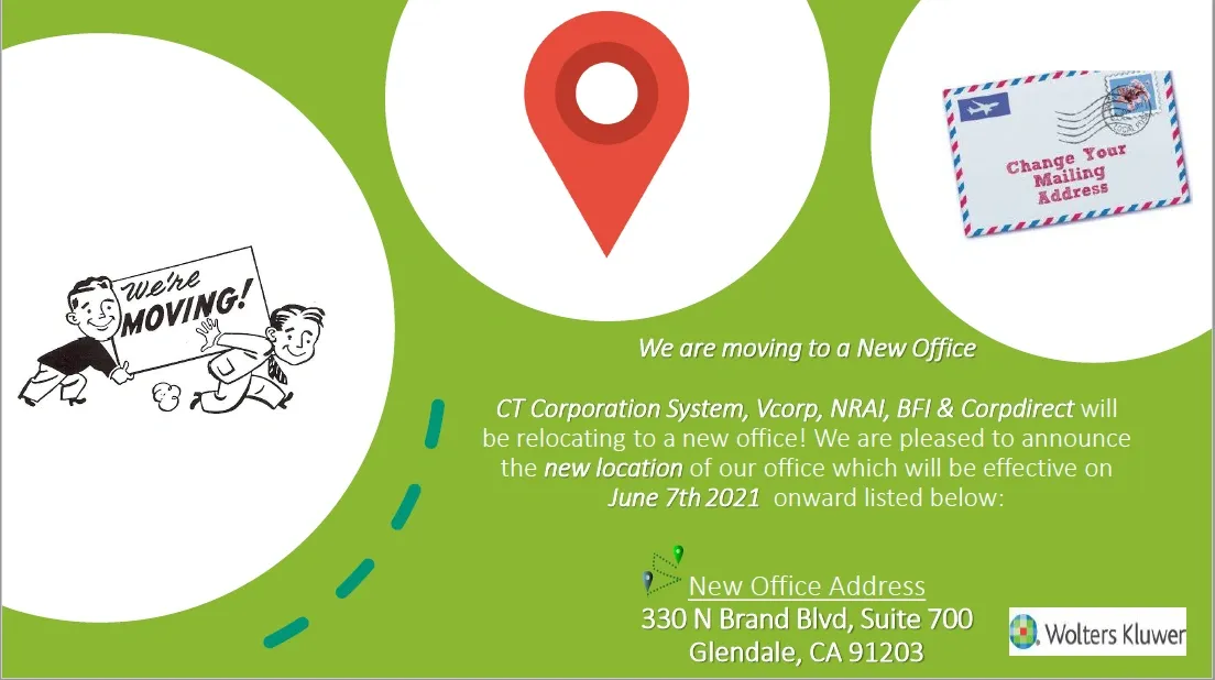CT Corporation Systems Moves to Glendale, CA: New Operating Hours