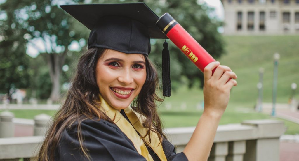 Beautiful smile of a graduate women