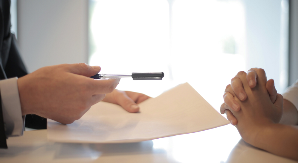 documents in hands