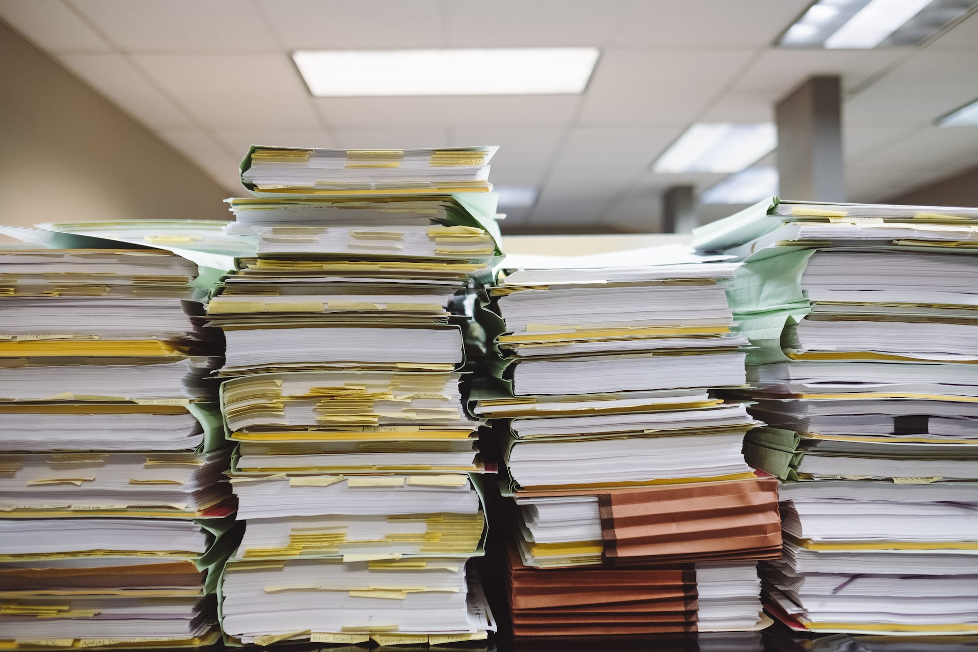 stack of books on table photo